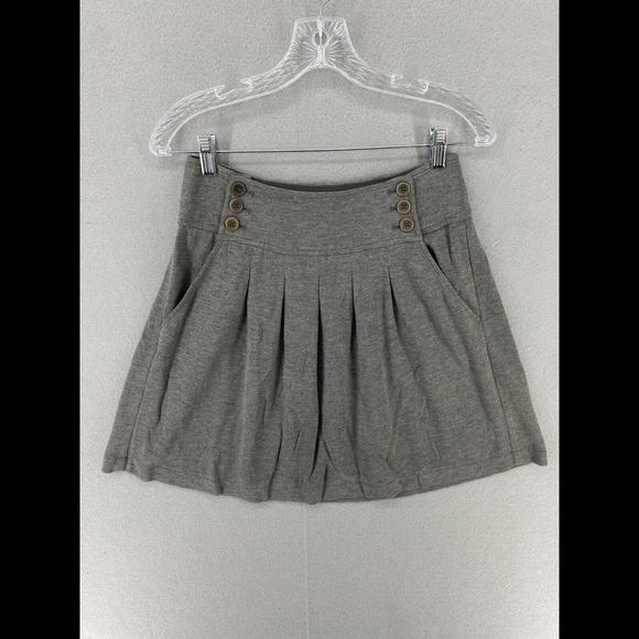 Theory Skirt Womens Size 2 Gray Mini A-Line Buttons Pockets Made in USA - Picture 1 of 7